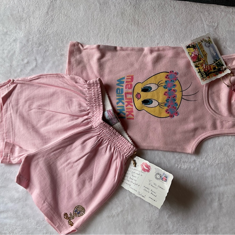 Pink Tweety Tank Top and Shorts Set